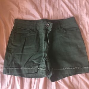green high waisted shorts